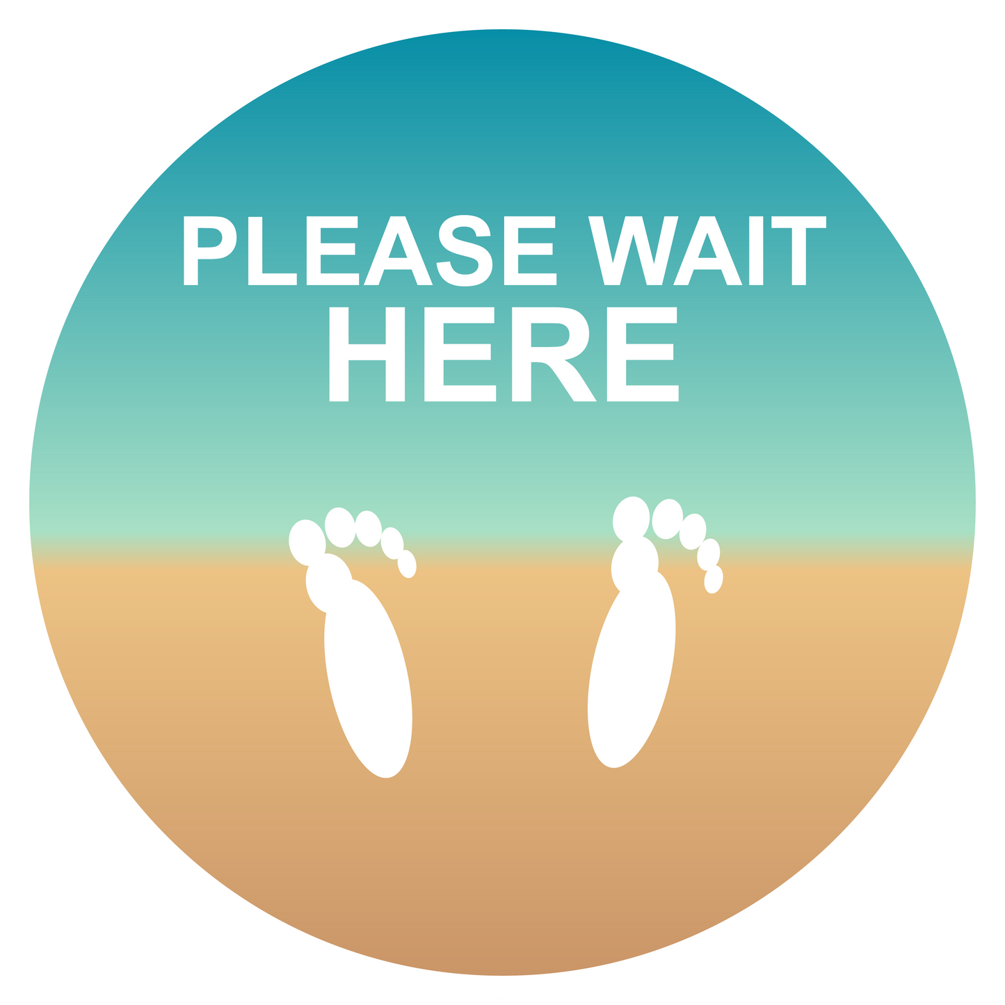 12" Beach Please Wait Here Non-Slip Flooring Sticker - Multi-Pack, isolated printed sticker artwork