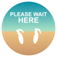 12" Beach Please Wait Here Non-Slip Flooring Sticker - Multi-Pack, isolated printed sticker artwork