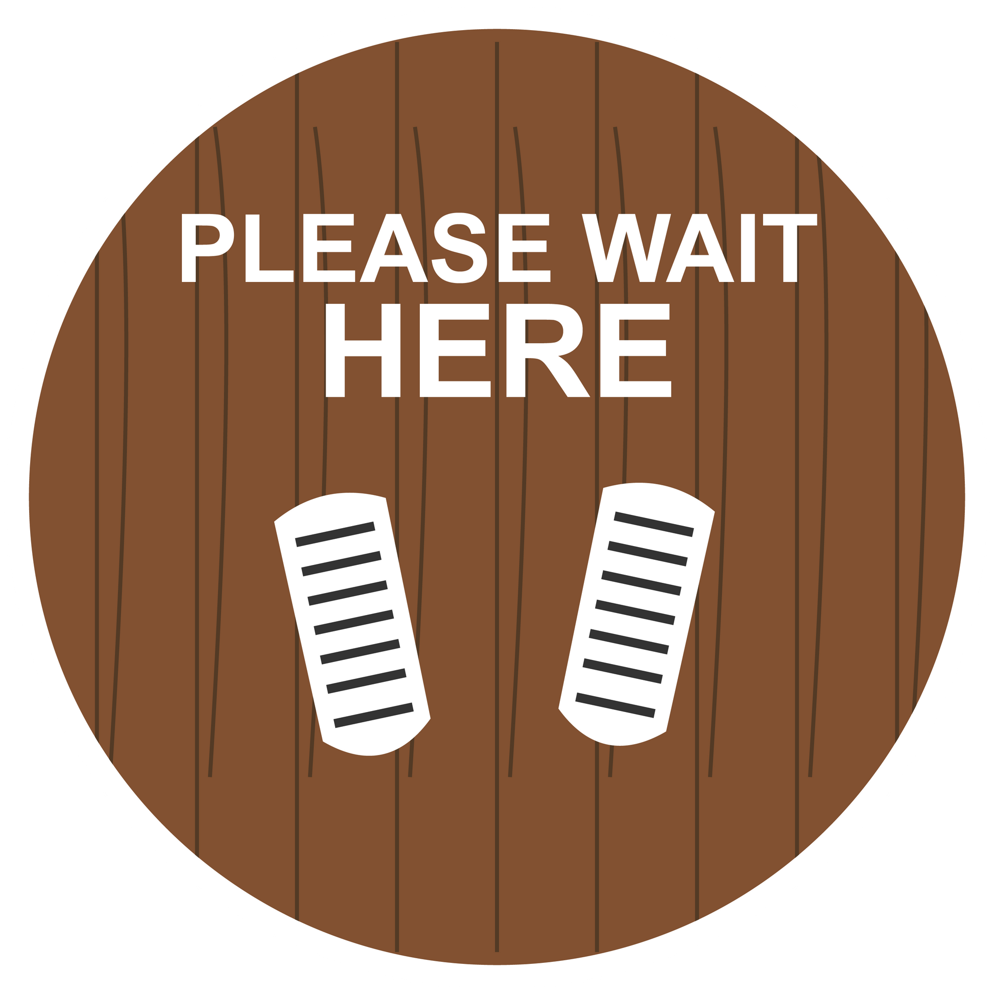 12" Saloon Please Wait Here Non-Slip Flooring Sticker - Multi-Pack, isolated printed sticker artwork