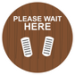 12" Saloon Please Wait Here Non-Slip Flooring Sticker - Multi-Pack, isolated printed sticker artwork