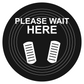 12" Track Please Wait Here Non-Slip Flooring Sticker - Multi-Pack, isolated printed sticker artwork