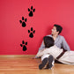 Animal track decal with black paw prints