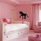 Walking pony silhouette decal, black pony profile on wall