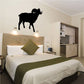 Black walking ram silhouette wall decal
