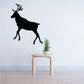Walking reindeer decal, black silhouette with antlers and legs