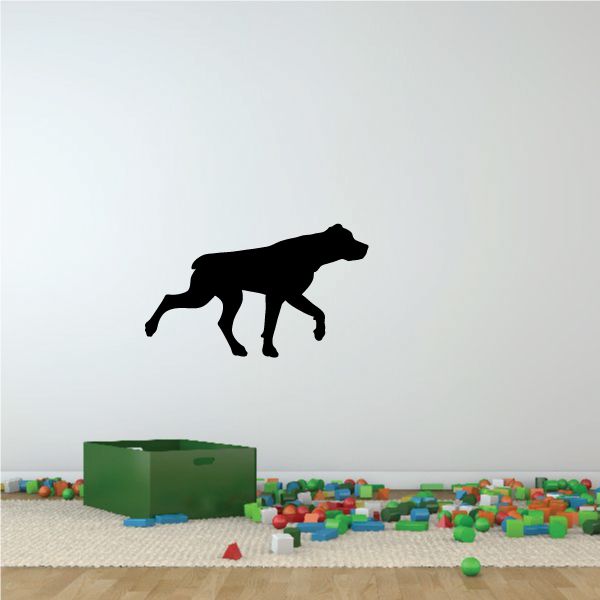 Walking Rottweiler decal, black dog silhouette with tail and legs outstretched