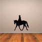 Walking horse with rider decal, dark silhouette