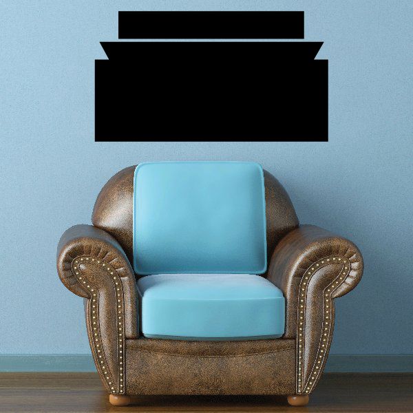 Black vinyl wall decal with stacked rectangular shapes