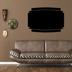 Vinyl wall decal set with circular graphics and a central dark oval