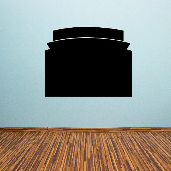 Black vinyl wall decal with a curved top and rectangular base