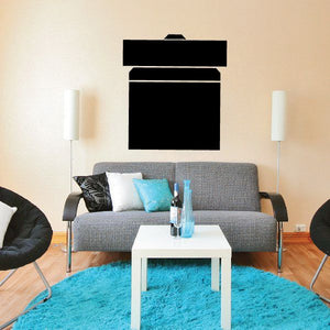 Black vinyl wall decal with stacked rectangular blocks and cutout top