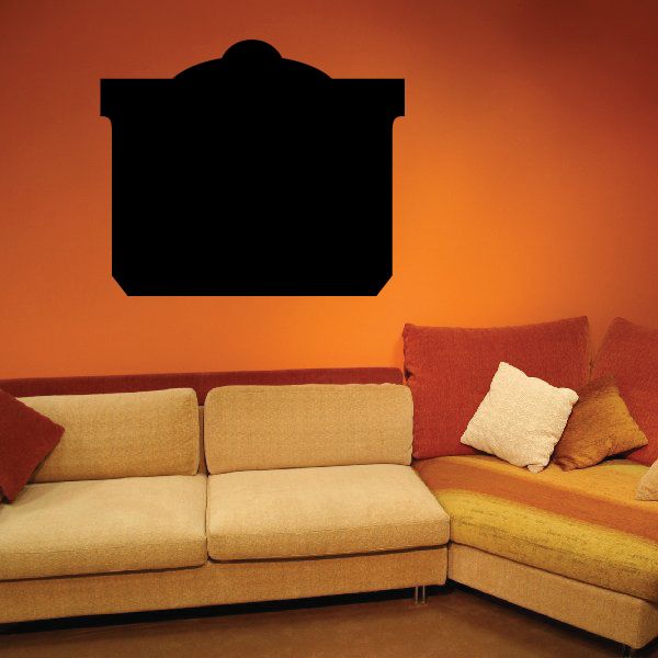 Black vinyl wall decal sticker, rectangular shape with rounded top edge