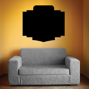 Black vinyl wall decal with centered octagon-like shape