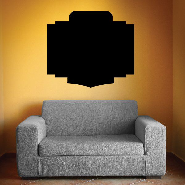 Black vinyl wall decal with centered octagon-like shape
