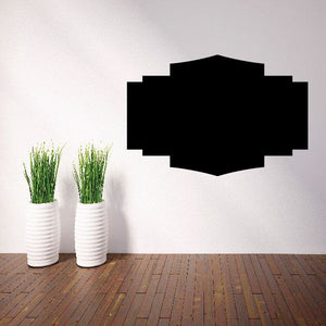 Black vinyl wall decal gear-shaped emblem