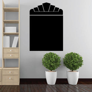 Black vinyl wall decal: square sign with stacked tabbed top
