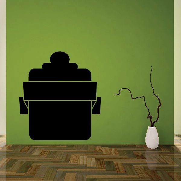 Black vinyl mailbox wall decal with raised flag