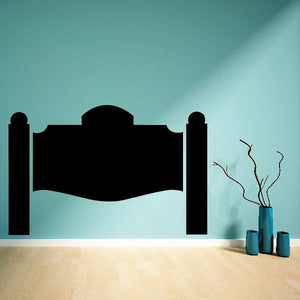 Black vinyl wall decal silhouette of a fence with two posts and curved center shape