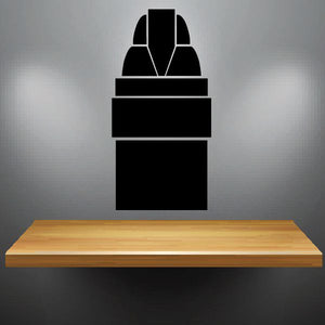 Black wall vinyl decal of stacked rectangular blocks with a rounded top