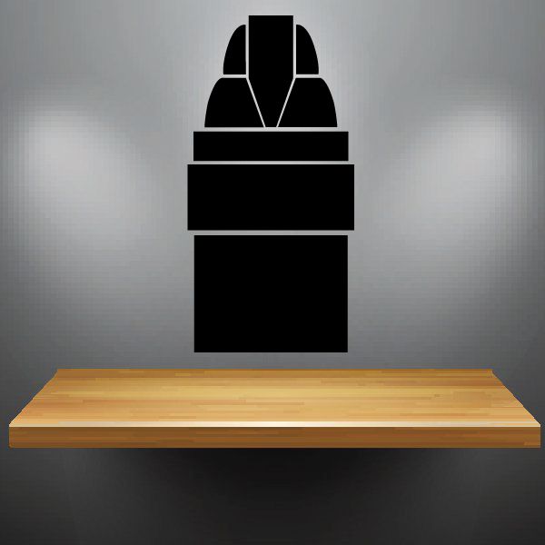 Black wall vinyl decal of stacked rectangular blocks with a rounded top