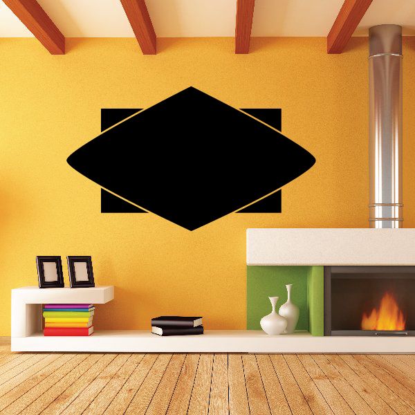 Vinyl wall decal with bold black diamond geometric outline