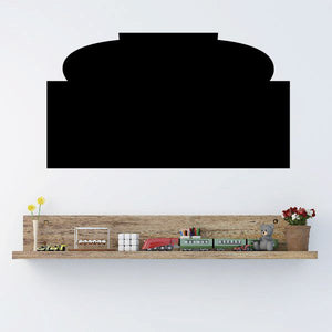 Black vinyl wall decal with rounded top and rectangular base
