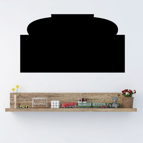 Black vinyl wall decal with rounded top and rectangular base