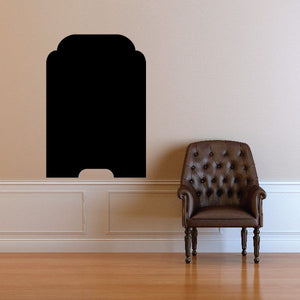 Black arched vinyl wall decal with cutout base and rounded top