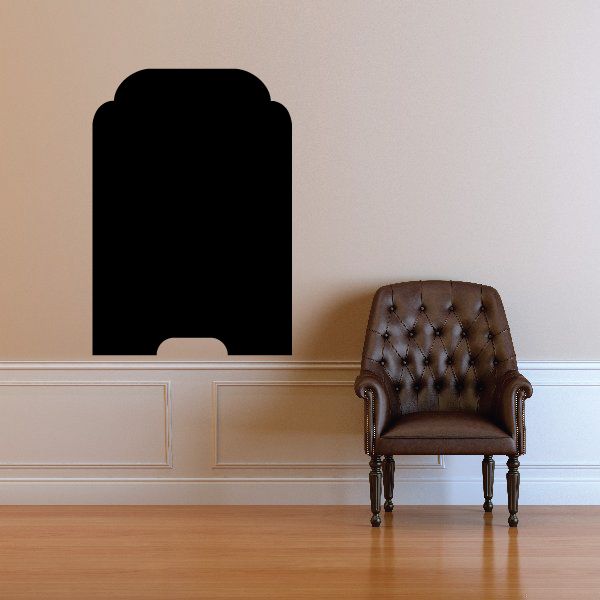 Black arched vinyl wall decal with cutout base and rounded top