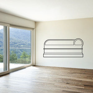 Vinyl wall decal outline of a mailbox with top handle
