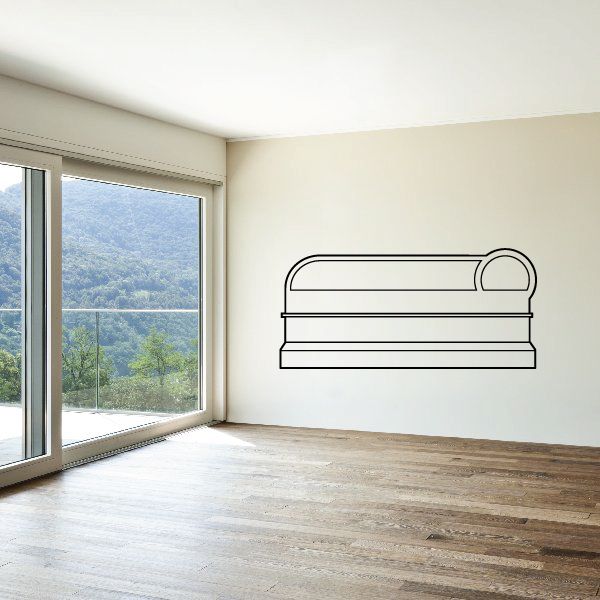 Vinyl wall decal outline of a mailbox with top handle