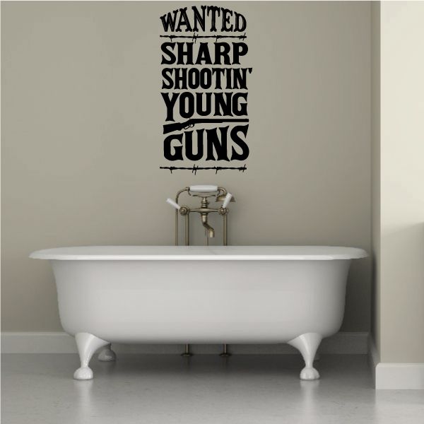 Image of Wanted Sharp Shooting Young Guns Toilet Decal