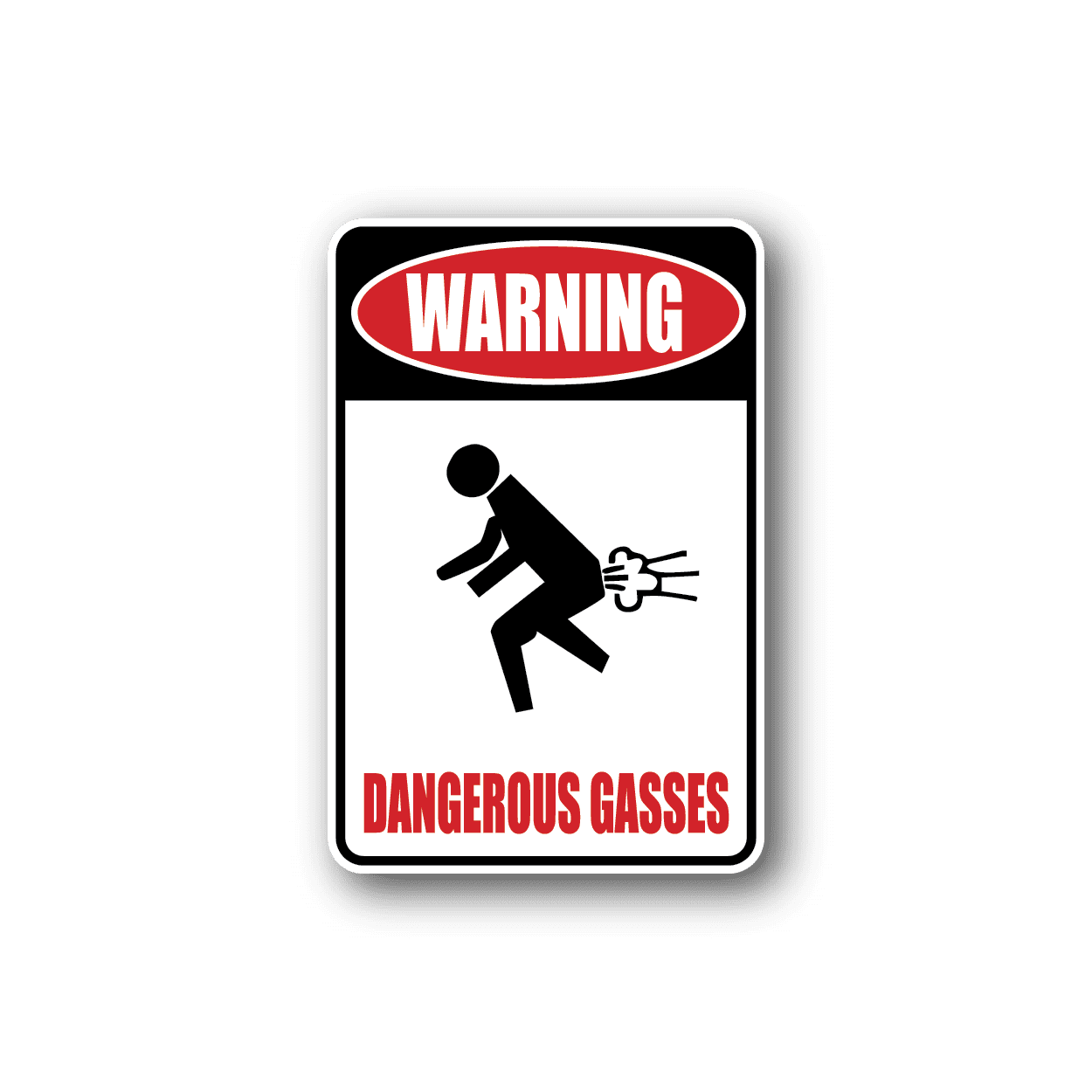 Image of Warning Dangerous Gases Fun Sign Wall Decal - Vinyl Sticker - Car Sticker - Die Cut Sticker - CD174