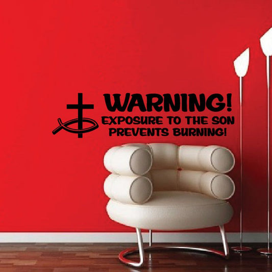 Image of Warning Exposure to the son prevents burning Decal