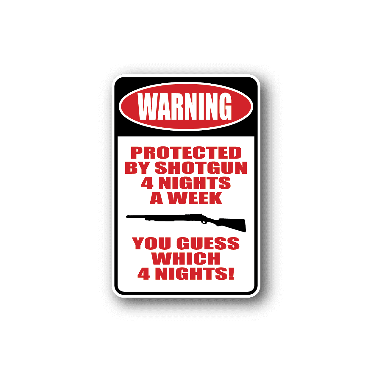 Image of Warning Protected By Shotgun Fun Sign Wall Decal - Vinyl Sticker - Car Sticker - Die Cut Sticker - CD147