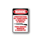 Vinyl warning sign decal with red WARNING oval and bold "Protected by Shotgun 4 Nights"