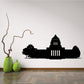 Black Capitol building wall decal silhouette with dome and columns