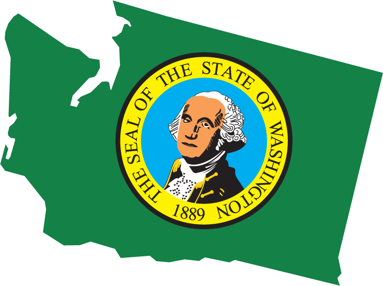 Washington Shape State Flag Sticker, isolated printed sticker artwork