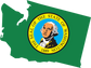 Washington Shape State Flag Sticker, isolated printed sticker artwork