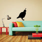 Watching quail decal with black standing bird silhouette