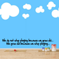 Wall decal with quote in black script and white cloud graphics