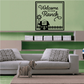Square ranch wall decal: black 'Welcome to our Ranch' with barn icon