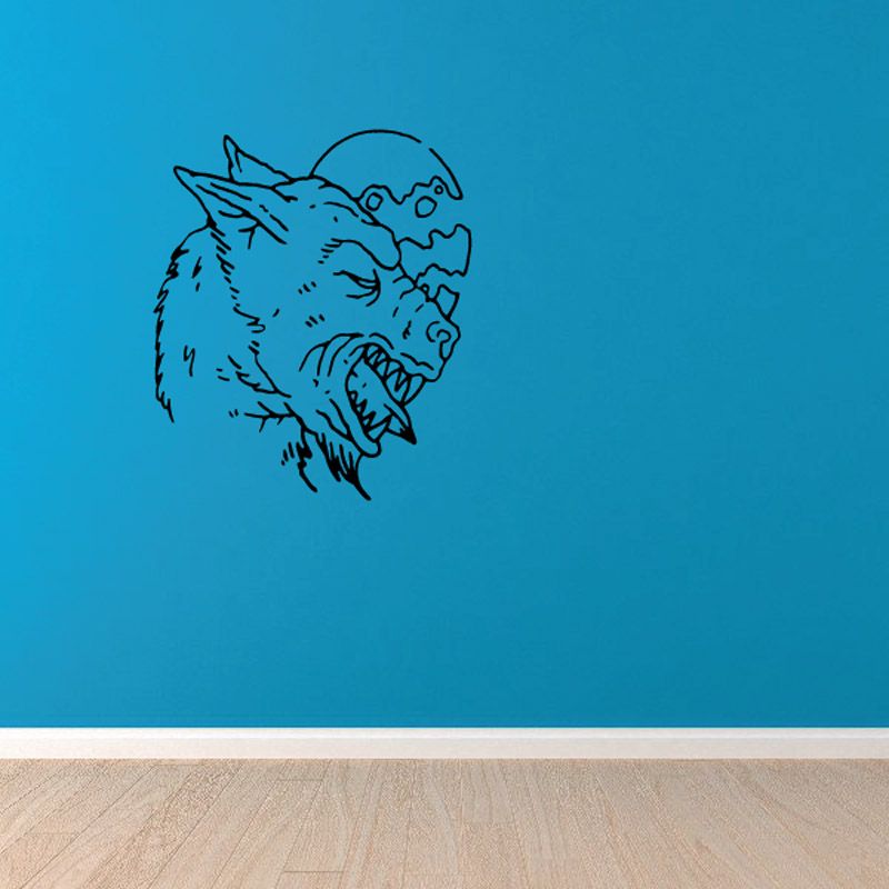 Image of Werewolf Howling and Moon Decal