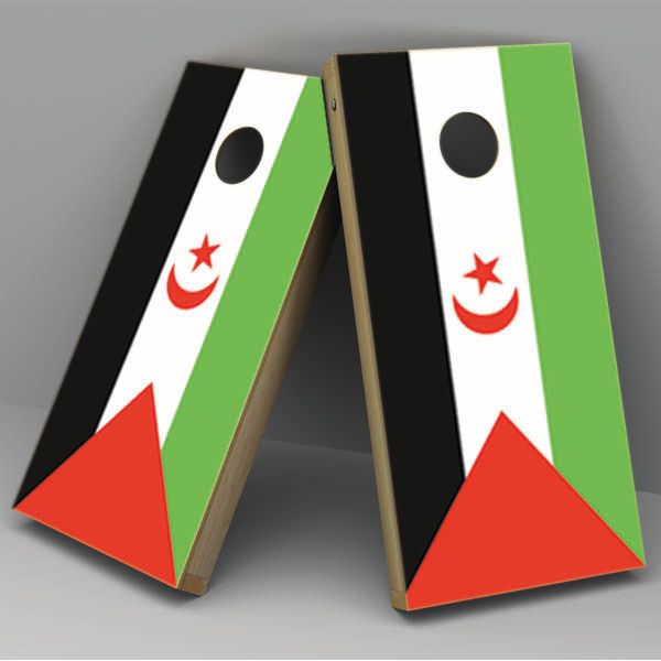 Western Sahara Flag Cornhole Board Vinyl Decal Wrap