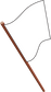 Flag sticker: white flag on a brown pole
