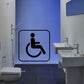 Wheelchair accessibility sign decal: black wheelchair icon on blue square with border