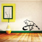 Panther tail wall decal, black outline with curled tail graphic