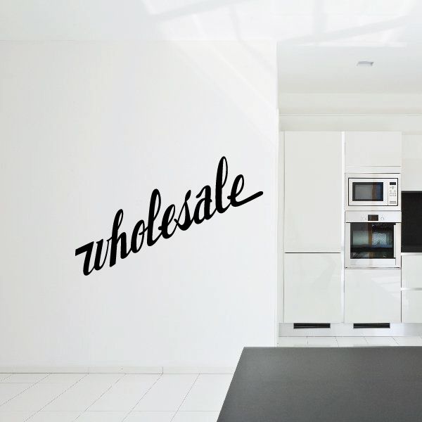 Vinyl wall decal with black cursive lettering