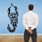 Black flame scorpion wall decal with curled tail and tribal flames
