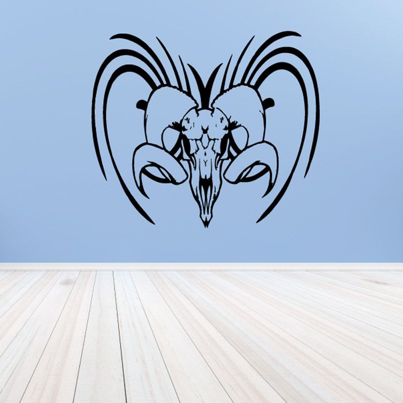 Image of Wicked Lines Ram Skull Decal